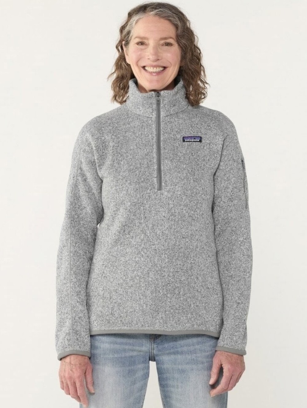 Patagonia Better Sweater Quarter Zip Fleece Pullover Size Medium Birch White EUC